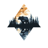 Abstract bear in the mountains
