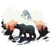 Abstract bear in the mountains