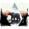 Orso astratto in montagna