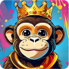 Cute grinning monkey with crown