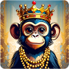 Cute monkey with crown