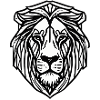 Black & White Geometric Lion