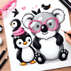 Koala and penguin