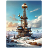 Steampunk Winterlandschaft mit Funkturm 1.2