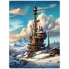 Steampunk Winterlandschaft mit Funkturm 1.11
