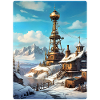 Steampunk Winterlandschaft mit Funkturm 1.7