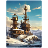 Steampunk Winterlandschaft mit Funkturm 1.6