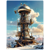 Steampunk Winterlandschaft mit Funkturm 1.10
