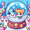 Kawaii Candy Snowglobe