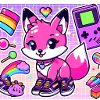 Kawaii Retro Gaming Fox