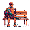 Robot Rusty Flowers Robot Love Romance