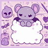Kawaii pastel goth mouse