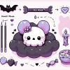 Kawaii Pastellgoth Halloween Maus