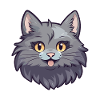 Nebelung Katze Karikatur Aquarell Illustration