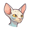 Illustrazione dell'acquerello del fumetto del gatto di Sphynx