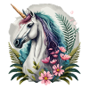 Wunderschönes Einhorn mit Blumen