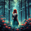 Rusalka vibrant painting dark fantasy