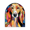 Saluki-Hunderasse Bunte Aquarell-Illustration
