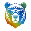 Bär Ski Brille Bunt