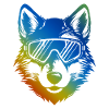 Wolf Ski Brille Bunt