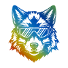 Ski Wolf Snowboarder Bunt