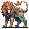 Colourful pattern Lion