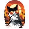 Cute kitten with sunglasses