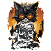 Cute kitten with sunglasses