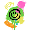 Graffiti Happy Smiley Farbklecks