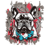 French Bulldog Graffiti Look