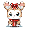 Bunny Christmas Design - Kawaii Style