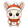 Bunny Christmas Design - Kawaii Style