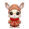 Bunny Christmas Design - Kawaii Style