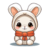 Bunny Christmas Design - Kawaii Style