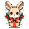 Bunny Christmas Design - Kawaii Style
