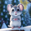 Cute mouse in winter time