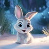 Cute bunny in winter time