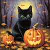 Pastel cat on Halloween night