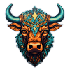 Sacred cow in mandala style