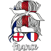 France Half English Half French Girl England Flag