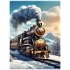 Steampunk Winterlandschaft Dampflok 1.1