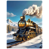 Steampunk Winterlandschaft Dampflok 1.9