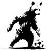 Bear playing soccer
