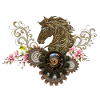 Dieses einzigartige Steampunk-Pferd mit Blumen
