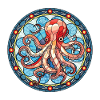 Oktopus bunte Aquarell-Tier-Illustration