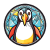 Pinguin bunte Aquarell-Tierillustration
