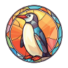 Pinguin bunte Aquarell-Tierillustration