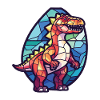 Bunte Aquarell-Tierillustration des Dinosauriers
