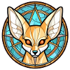 Fennec Fox bunte Aquarell-Tierillustration