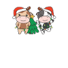 Cow Christmas Winter Animals Cows